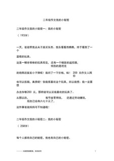 我的作文素材小秘密的作文300字