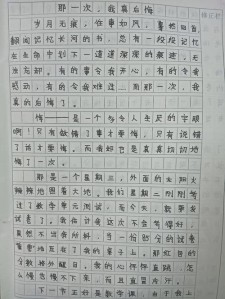 那一次我真后悔作看图作文700字