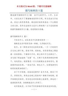 描写杨树的作文网初三作文600字（精选5篇）
