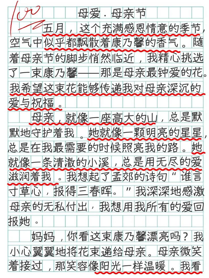 关于母亲节的小学作作文(通用合集)