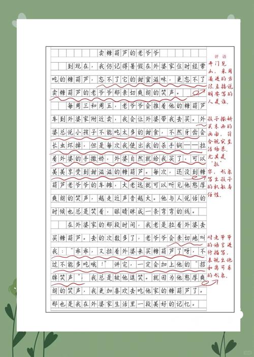 写人的小学作作文800字左右