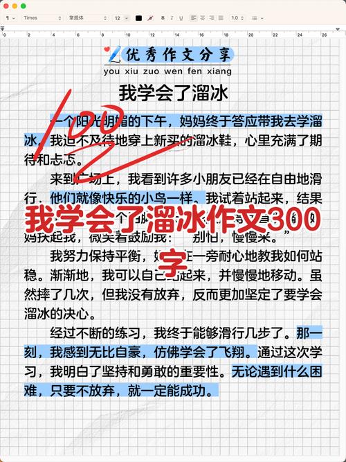 写滑冰的作文素材作文600字