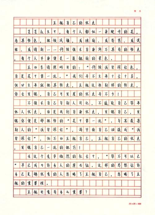 2017高考内蒙古满分作文:正视自己的小升初作文优点