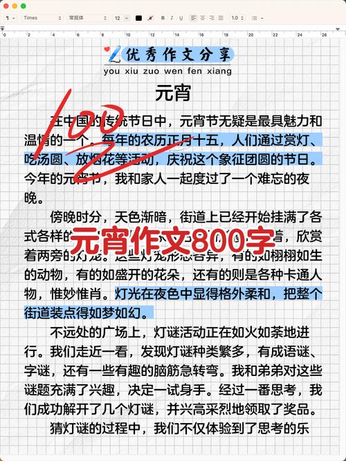 元宵节作文800字高中二年大学作合集4篇