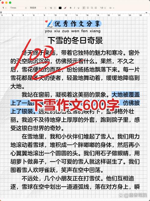 关于冬天的作文网作文600字左右