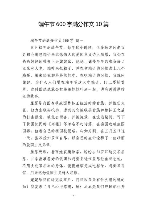 关于端午节的作文网记事作文600字(精选5篇)