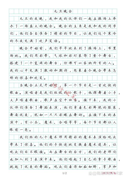 元旦作大学作800字高中记叙文2022