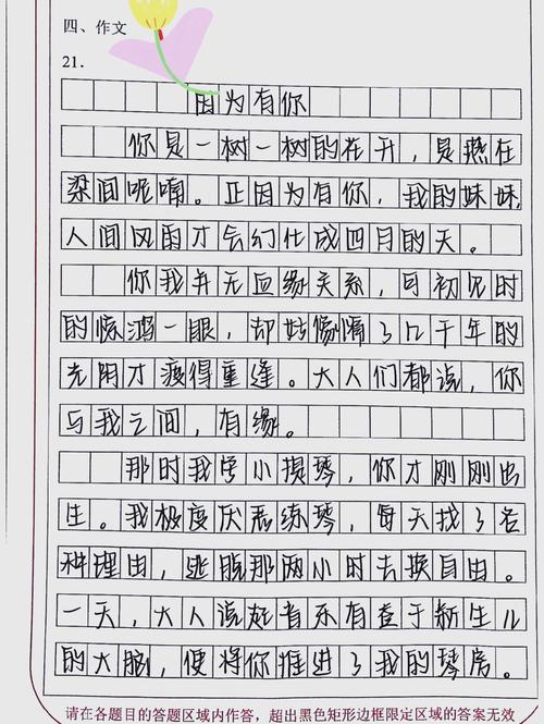 2022初三作六年级作文因为有你范文(精选6篇)