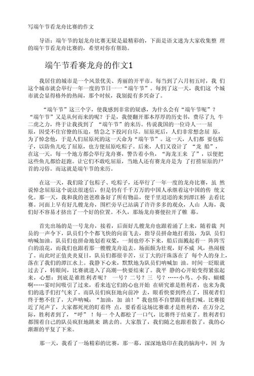 二年级写端午节龙舟赛的小升初作文作文300字(精选)