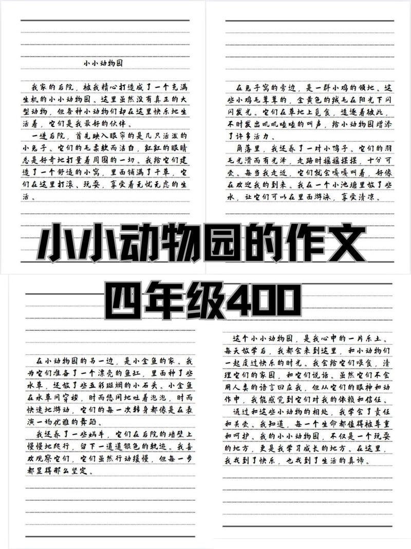 关于《小小动物园》四年看图作文作文400字(精选6篇)
