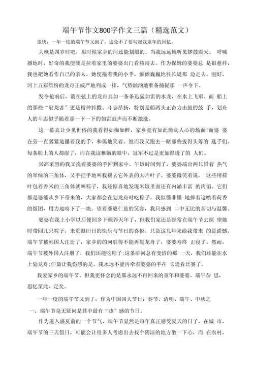 关于端午节的中考作文作文800字(优秀6篇)