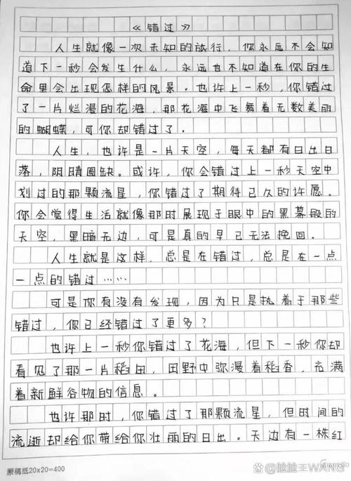 关于错过的大学作作文800字