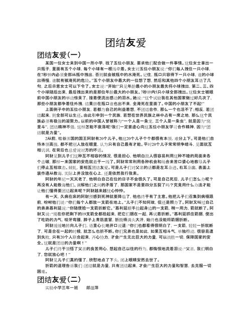 关于团结互助的小升初作文初二作文(个人通用)