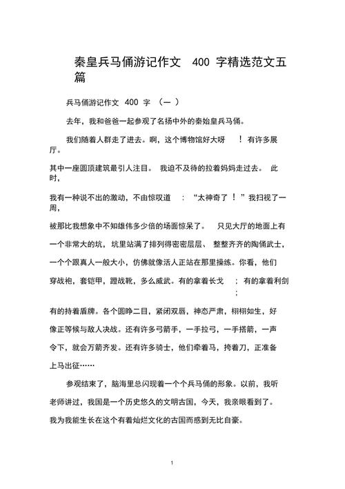 兵马俑游记作高考作文400字
