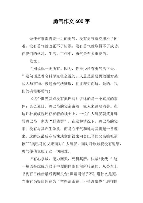 有关勇气的高中作初一作文(精选4篇)