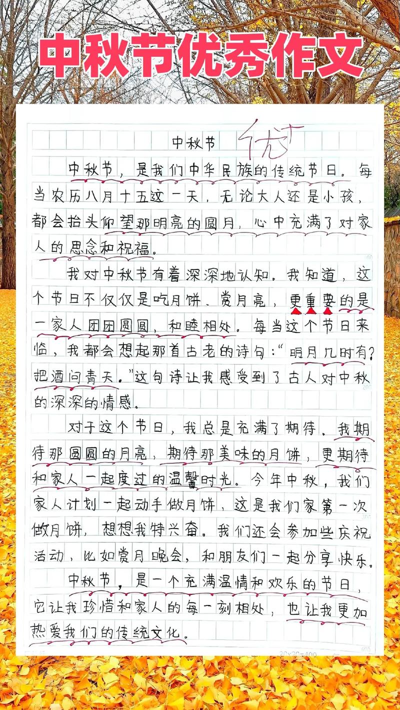欢乐的初中作中秋节小学作文10篇