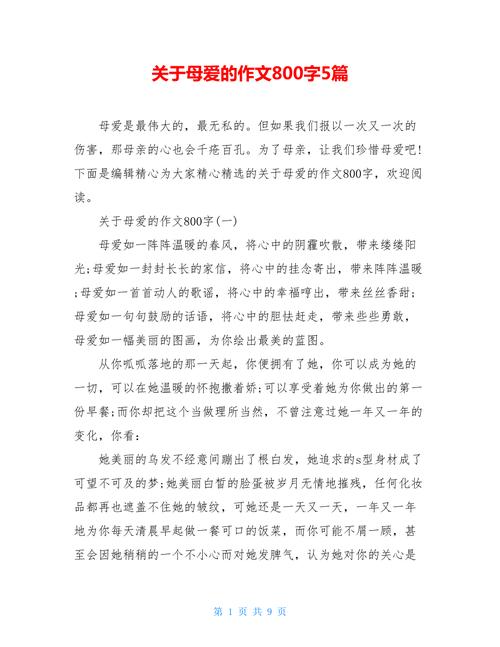高中母亲作中考作文800字