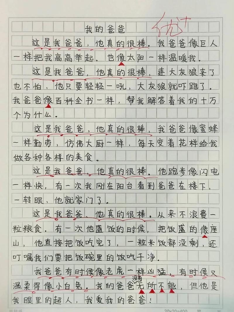 我的初中作爸爸作文300字三年级(个人通用)