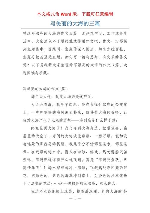我眼中的优秀作文大海作文500字(精选合集)