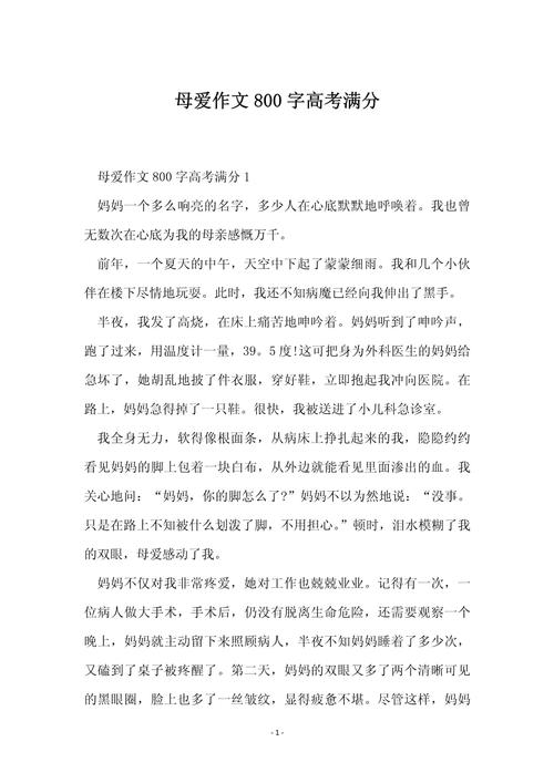 母爱作高考作文(优秀5篇)