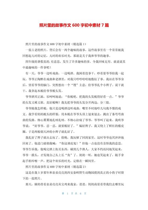 照片里的小升初作文故事初三作文600字(通用合集)