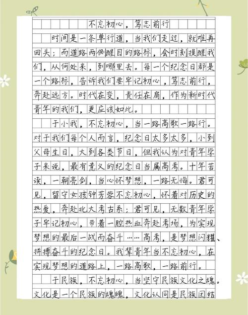 守望初心初中作中考作文模板