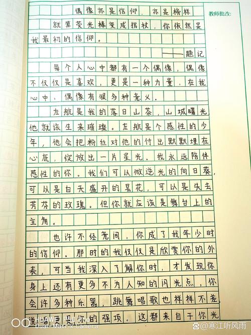 我的作文素材偶像初一优秀作文500字(精选)