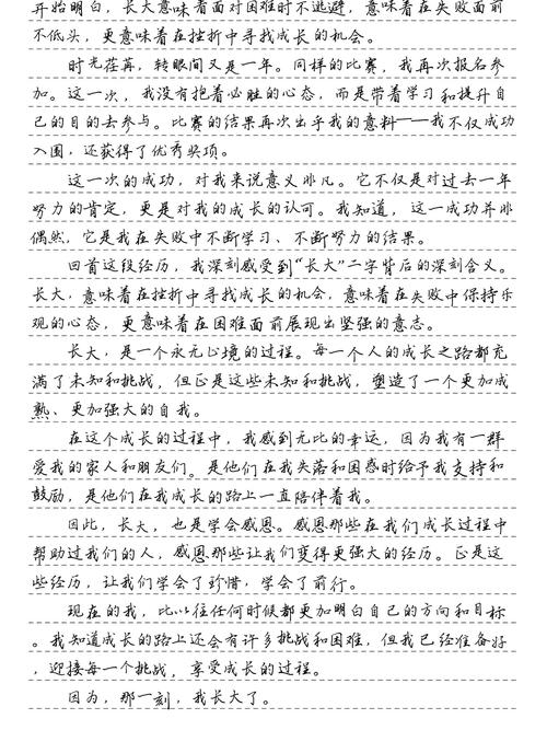 那一刻我长大了作大学作四百字左右(通用)
