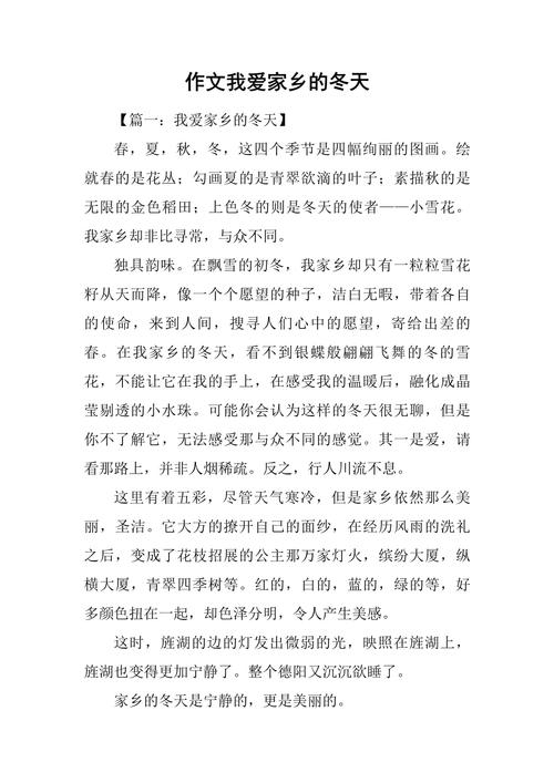 家乡的作文冬天作文600字初中(合集6篇)