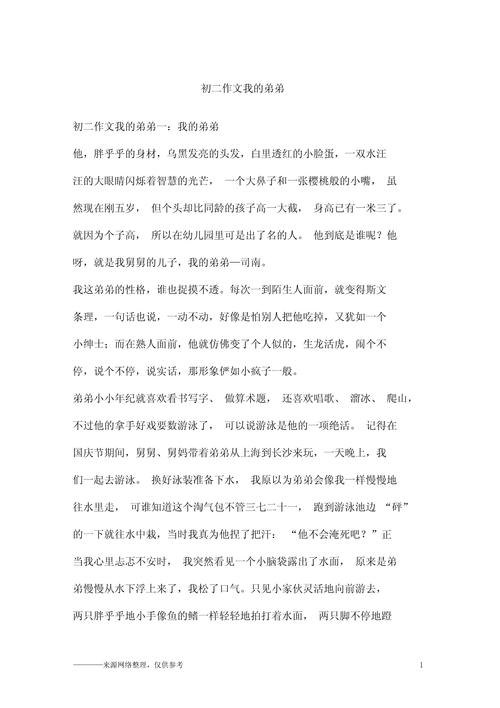 我的作文大全弟弟作文800字