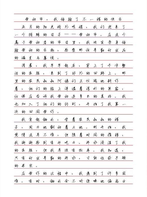 精选我的作文素材五一劳动节感想作文600字