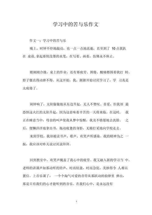 读书的大学作苦与乐作文600字