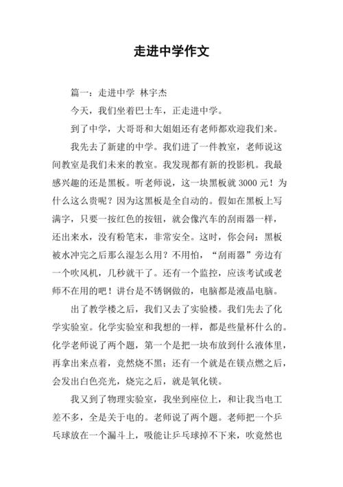走进初三作高中作600