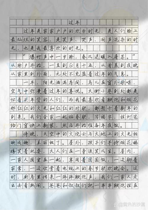 过新年作作文素材600字左右初中