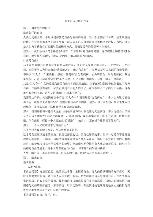 追求自由的小升初作文梦想作文