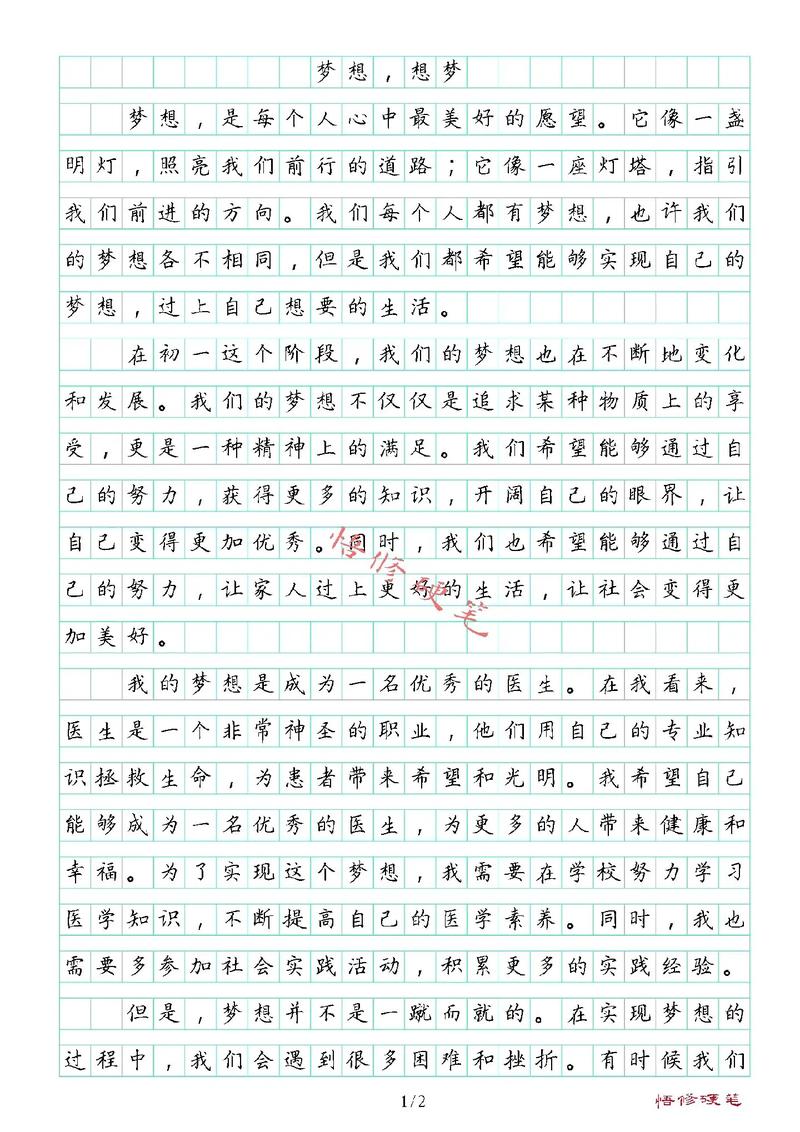 追求自由的小升初作文梦想作文